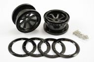FASTRAX 2.2 & 8 SPOKE BLACK ALLOY BEADLOCK WHEELS (2) FOR THE AXIAL WRAITH FTAX21 - MORE DUE SHORTLY